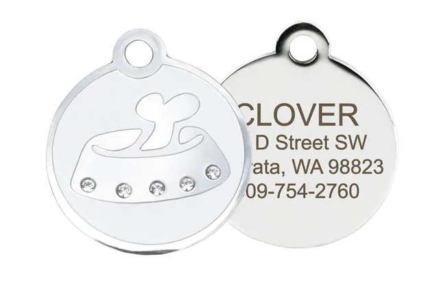 gotags-crystal-bone-dog-id-tag-stainless-steel-with-swarovski-crystals-personali image 1