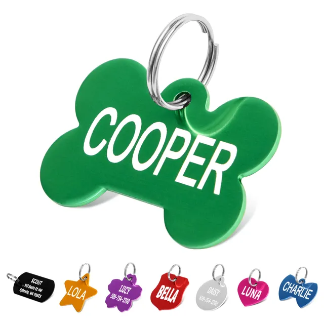 gotags-bone-dog-tags-lightweight-aluminum-double-sided-engraving image 1