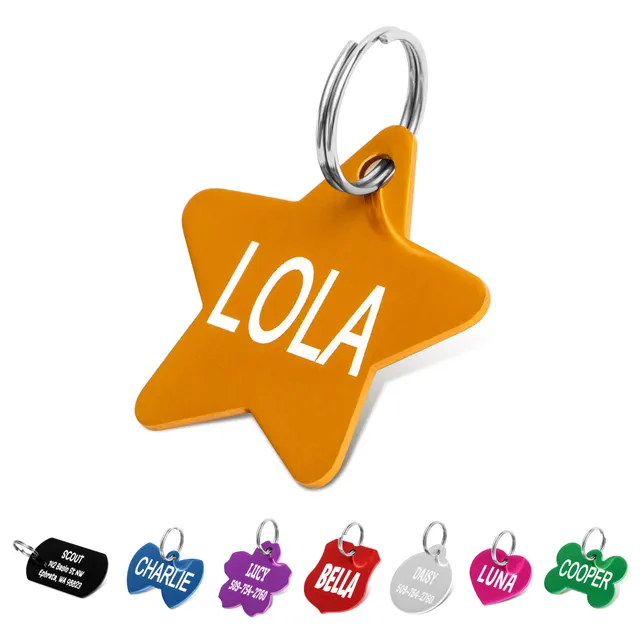 gotags-star-shaped-pet-id-tag-vibrant-aluminum-double-sided-engraved-tag-for-dog image 1