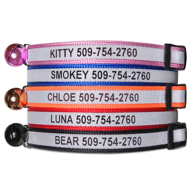 gotags-personalized-engraved-reflective-cat-collar-with-breakaway-buckle image 1