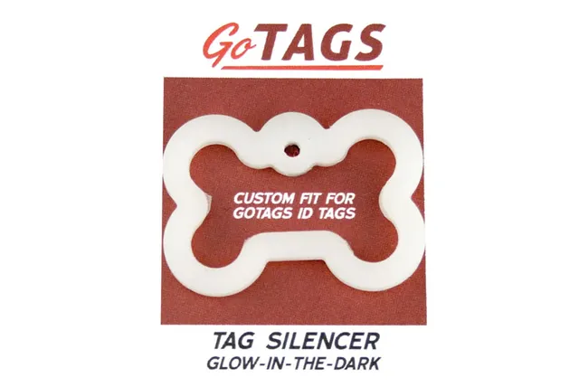 gotags-bone-glow-in-the-dark-pet-tag-silencer-fits-regular-large-tag image 1
