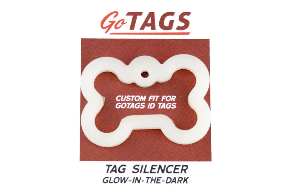 gotags-bone-glow-in-the-dark-pet-tag-silencer-fits-regular-large-tag image 1