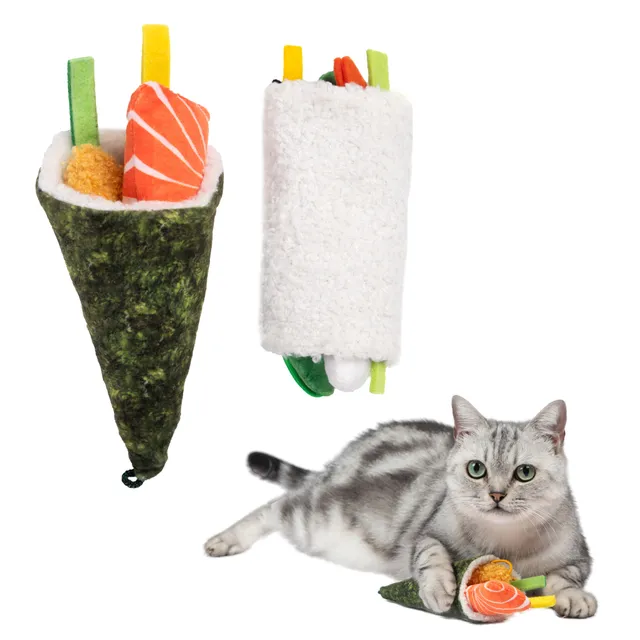 voyager-catify-sushi-catnip-cat-toy-set-2-plush-rolls image 1