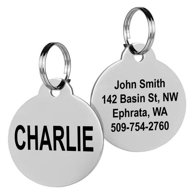 gotags-round-pet-id-tag-durable-stainless-steel-custom-engraved-on-both-sides-2- image 1