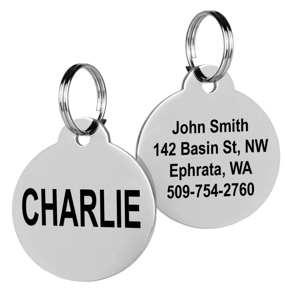 gotags-round-pet-id-tag-durable-stainless-steel-custom-engraved-on-both-sides-2- image 1