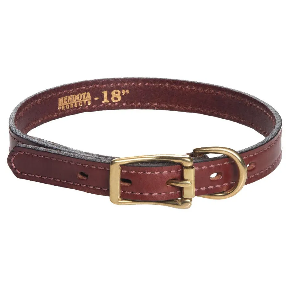 mendota-pet-leather-standard-collar-chestnut image 1