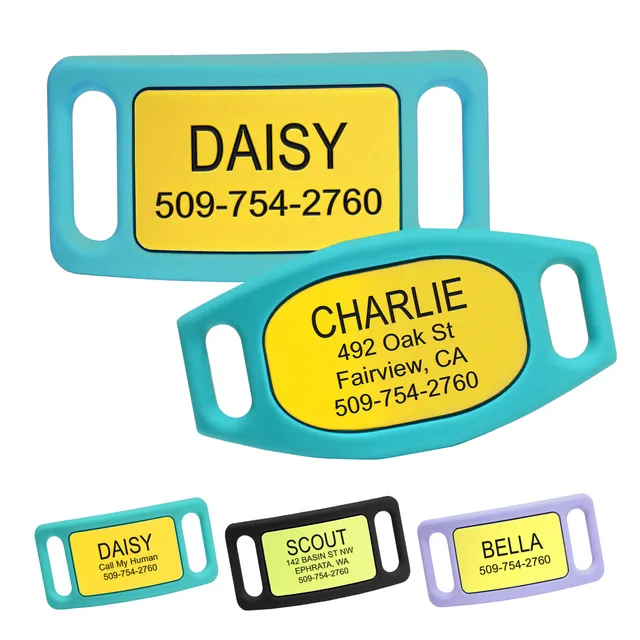 gotags-silicone-slide-on-dog-tag-active-line-personalized-quiet-multi-color image 1