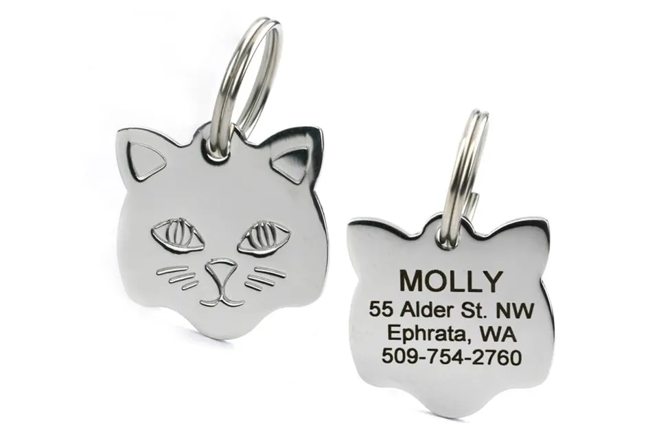 gotags-cat-shaped-cat-id-tag-stainless-steel image 1