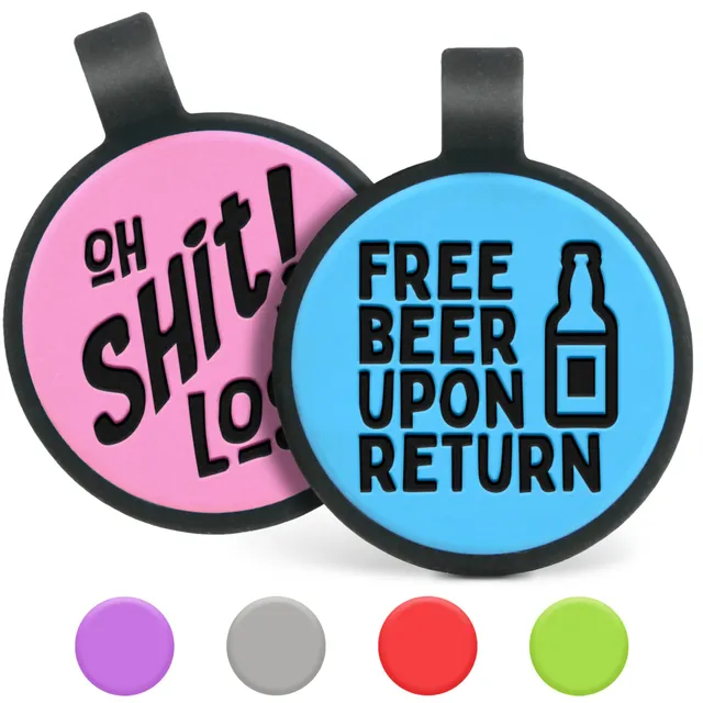 gotags-silent-silicone-funny-dog-id-tag-personalized-engraved-quiet-pet-tag image 1