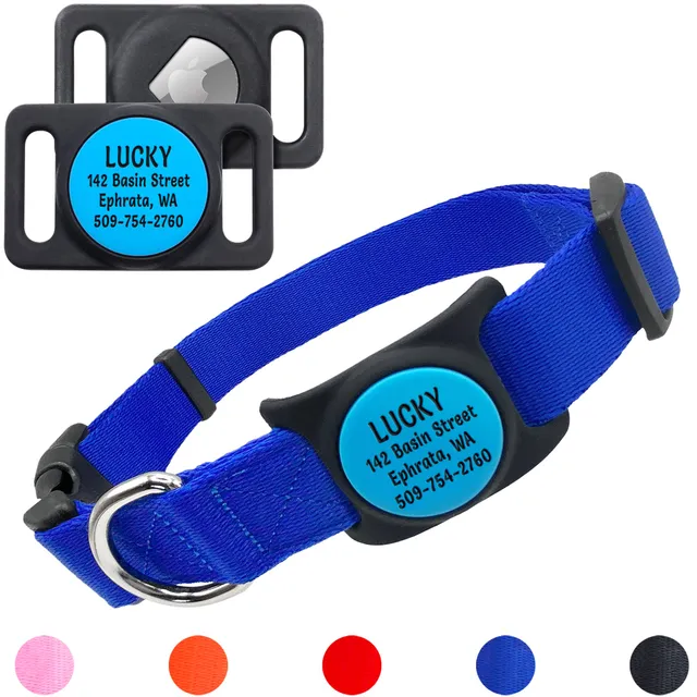 gotags-pet-collar-with-airtag-holder-personalized-premium-nylon-silicone-holder image 1