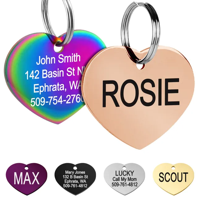 gotags-stainless-steel-heart-shaped-pet-id-tag-double-sided-engraving-two-sizes image 1