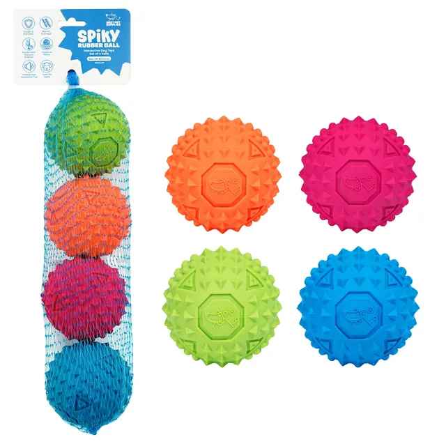 voyager-squeaky-rubber-spiky-ball-dog-toy image 1