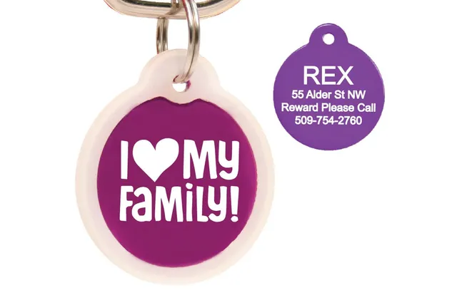 gotags-i-love-my-family-pet-id-tag-with-glow-silencer image 1