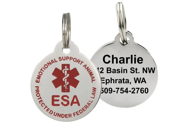 gotags-esa-pet-id-tag-stainless-steel-with-medical-alert image 1