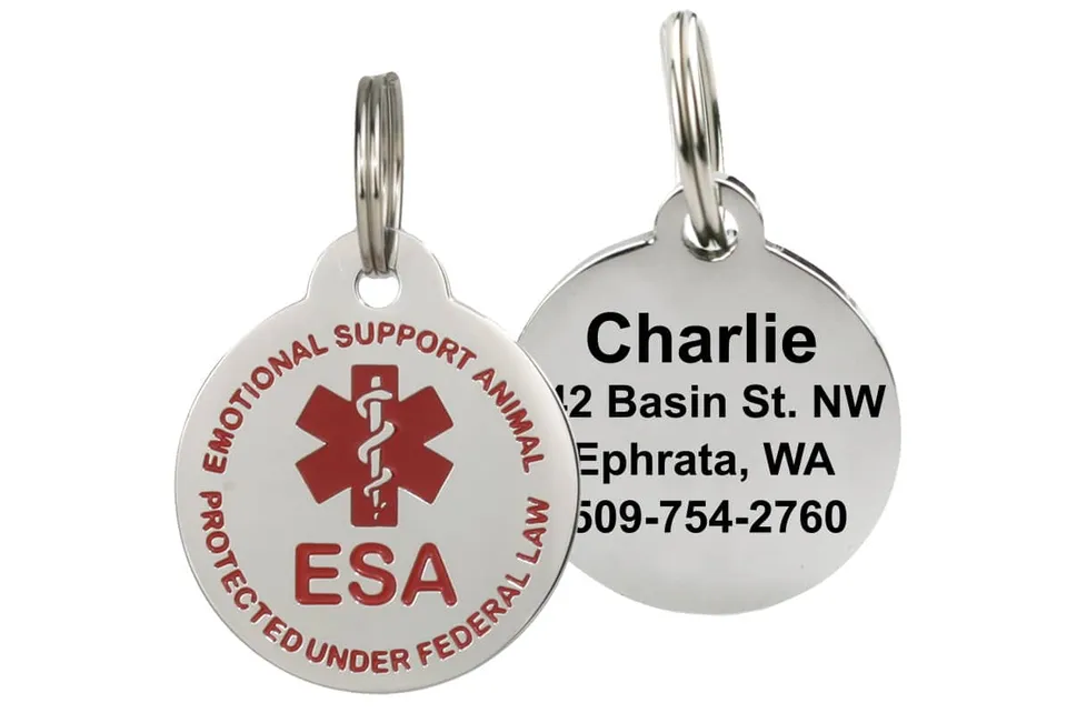 gotags-esa-pet-id-tag-stainless-steel-with-medical-alert image 1