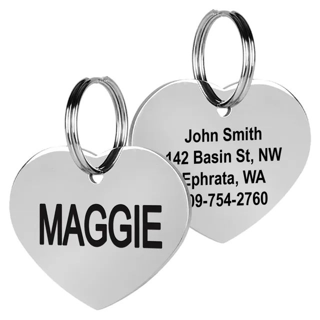 gotags-personalized-heart-pet-id-tag-stainless-steel-double-sided-engraving image 1