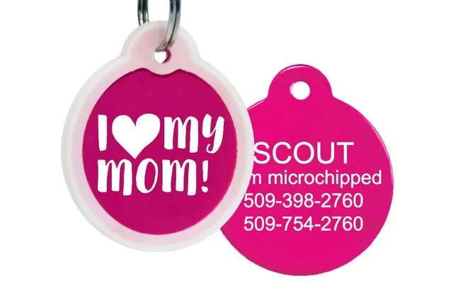 gotags-i-love-my-mom-pet-id-tag-with-silencer image 1