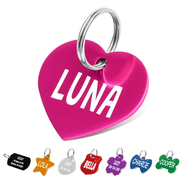 gotags-heart-shaped-aluminum-pet-id-tag-double-sided-engraving-8-colors image 1