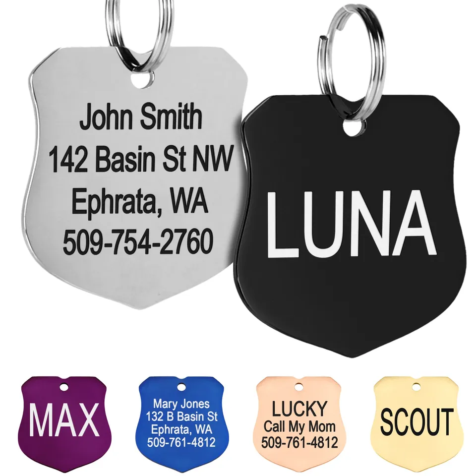 gotags-ranger-badge-pet-id-tag-stainless-steel-with-double-sided-engraving image 1