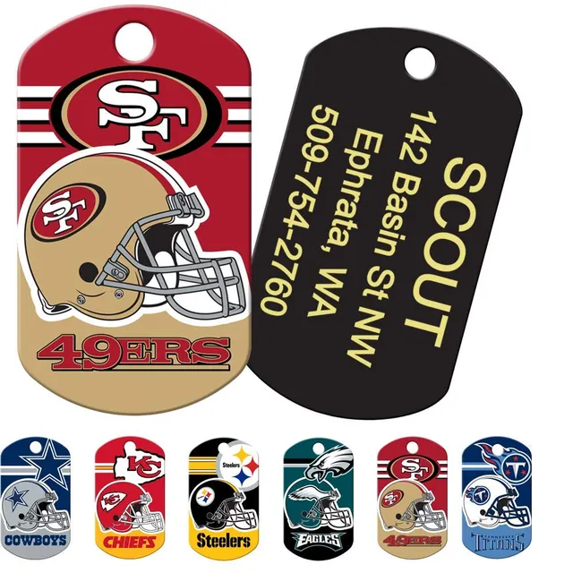 gotags-nfl-team-rectangle-dog-id-tag-officially-licensed-brass-custom-engraved image 1