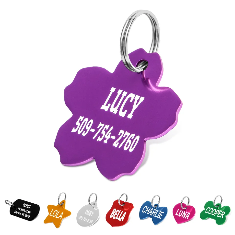 gotags-flower-pet-id-tags-personalized-anodized-aluminum image 1