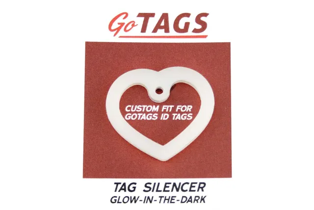 gotags-heart-glow-in-the-dark-pet-tag-silencer-for-regular-large-tags image 1