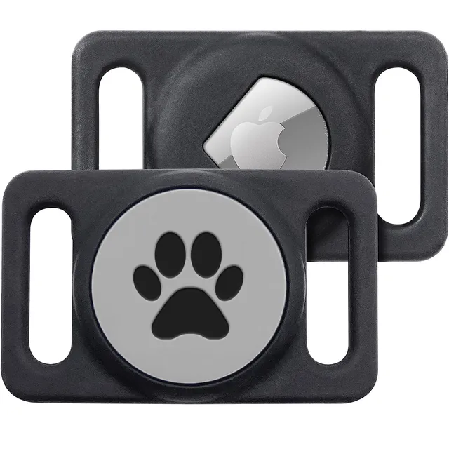 gotags-airtag-gps-tracker-silent-slide-on-holder-with-paw-print-silicone-for-dog image 1