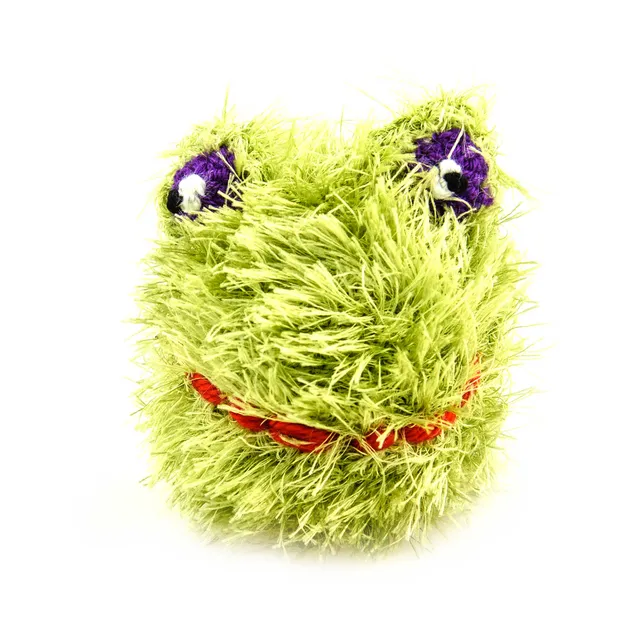 oomaloo-ballhead-frog-handmade-squeaky-dog-toy-medium-4-x4-x4-funky-fur-heavy-du image 1