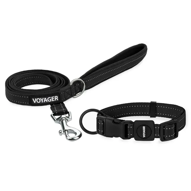 voyager-top-quality-leash-collar-sets-reflective-nylon-dog-collar-and-leash-comb image 1