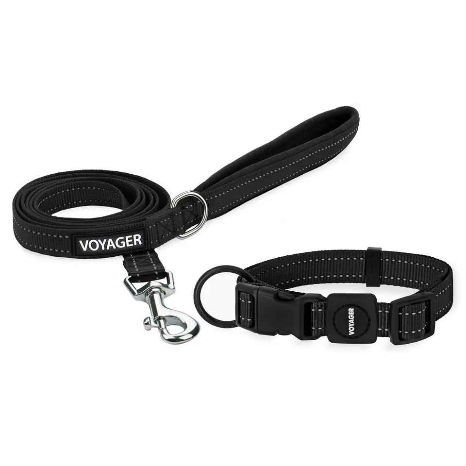 voyager-top-quality-leash-collar-sets-reflective-nylon-dog-collar-and-leash-comb image 1