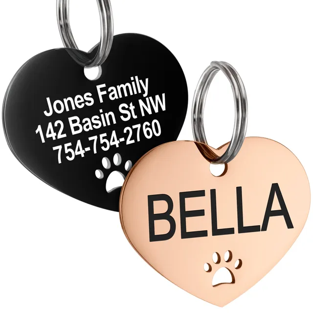 gotags-heart-shaped-stainless-steel-pet-id-tag-with-paw-cutout image 1