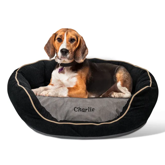 gotags-personalized-embroidered-round-waterproof-dog-bed image 1