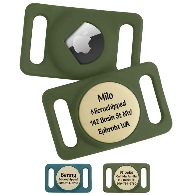 gotags-personalized-airtag-dog-collar-holder-silicone-laser-engraved-id-secure-f image 1