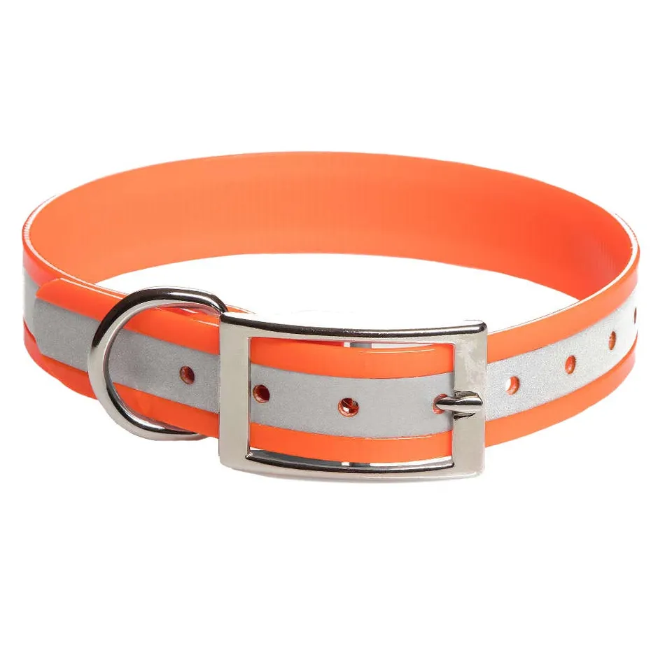 mendota-pet-duraflect-synthetic-collar-orange-1-x-22-high-visibility-reflective- image 1