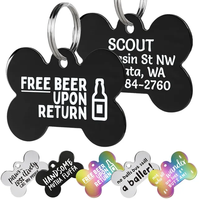 gotags-black-funny-dog-id-tag-stainless-steel-humorous-design image 1