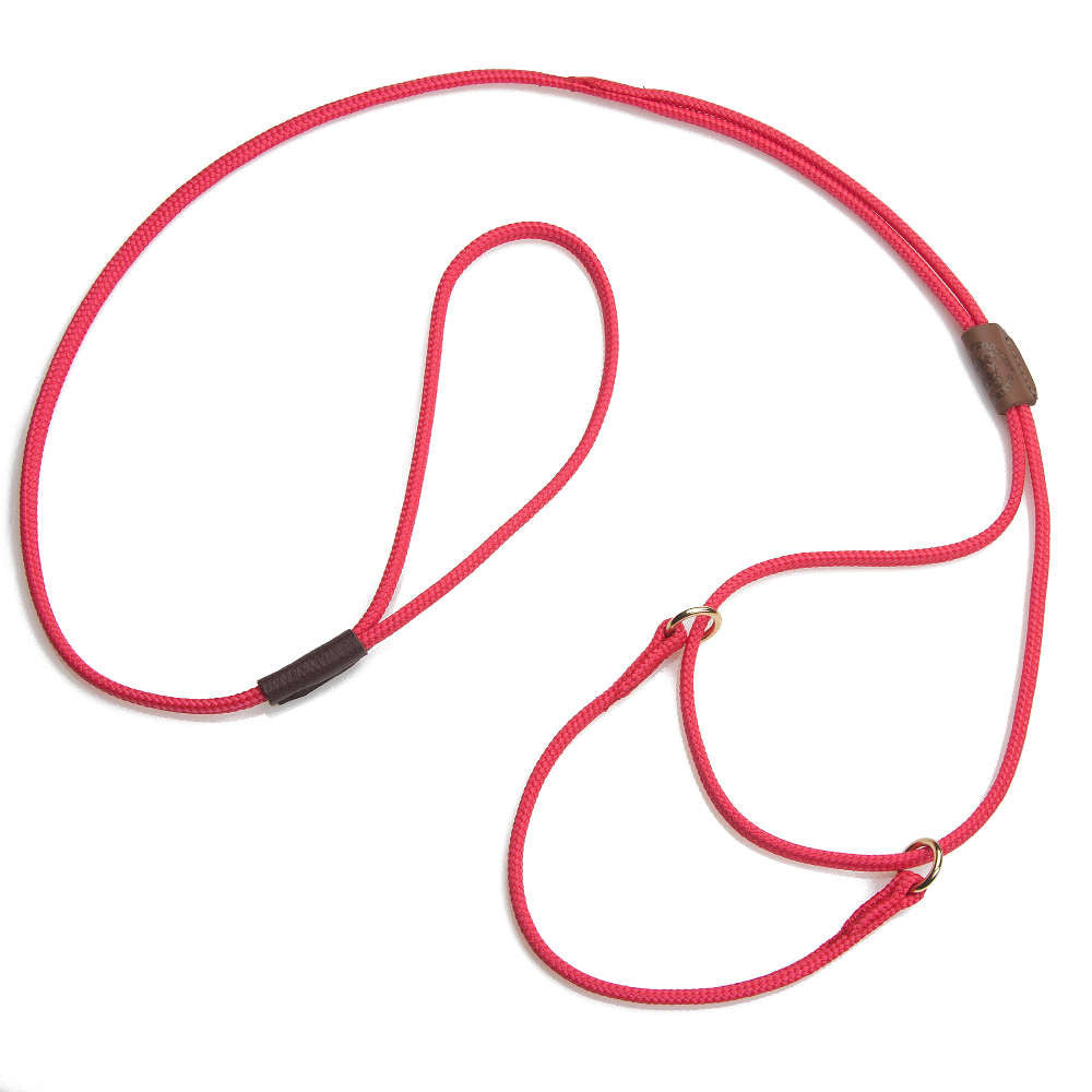 mendota-pet-martingale-show-leash-soft-diamond-braid-with-leather-slide image 2
