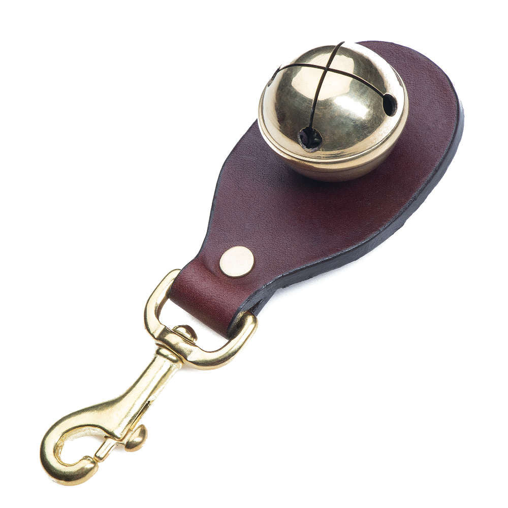 mendota-pet-leather-snap-bell-chestnut image 1