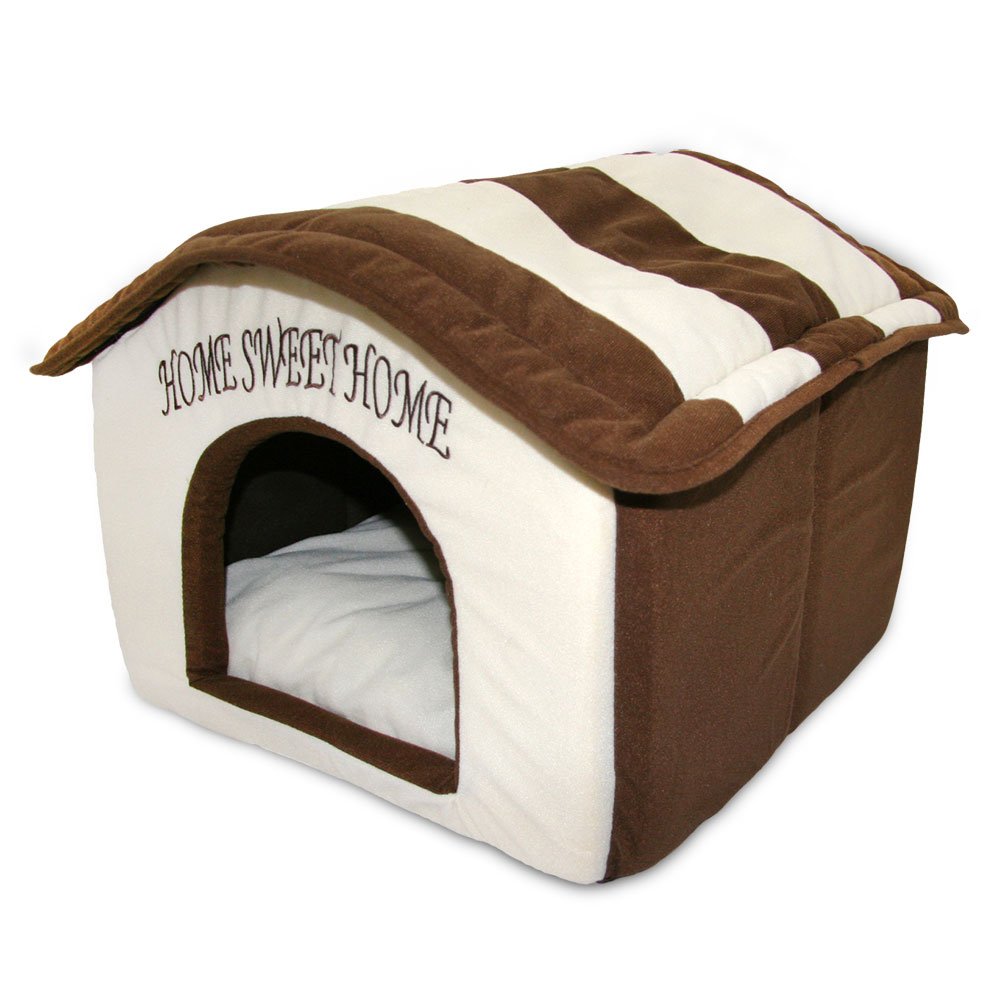 voyager-plush-indoor-pet-house-cozy-hideaway-bed-for-cats-dogs-kittens-puppies image 1