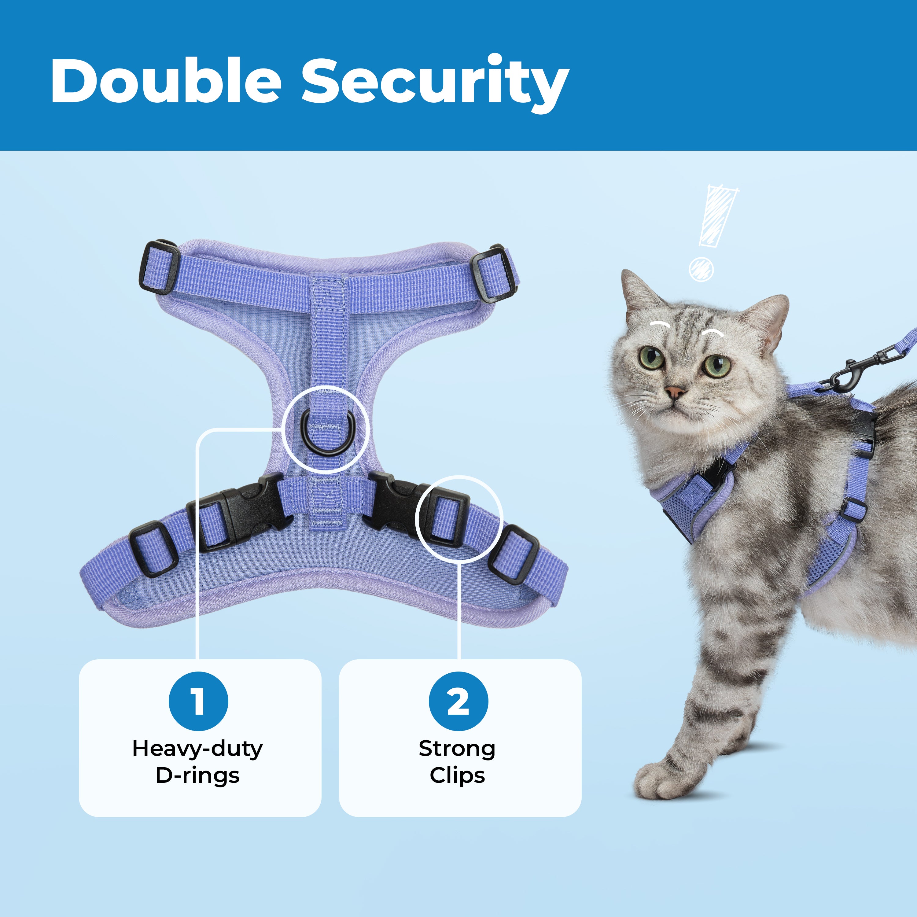 voyager-escape-proof-cat-harness-and-leash-with-matching-trim image 2