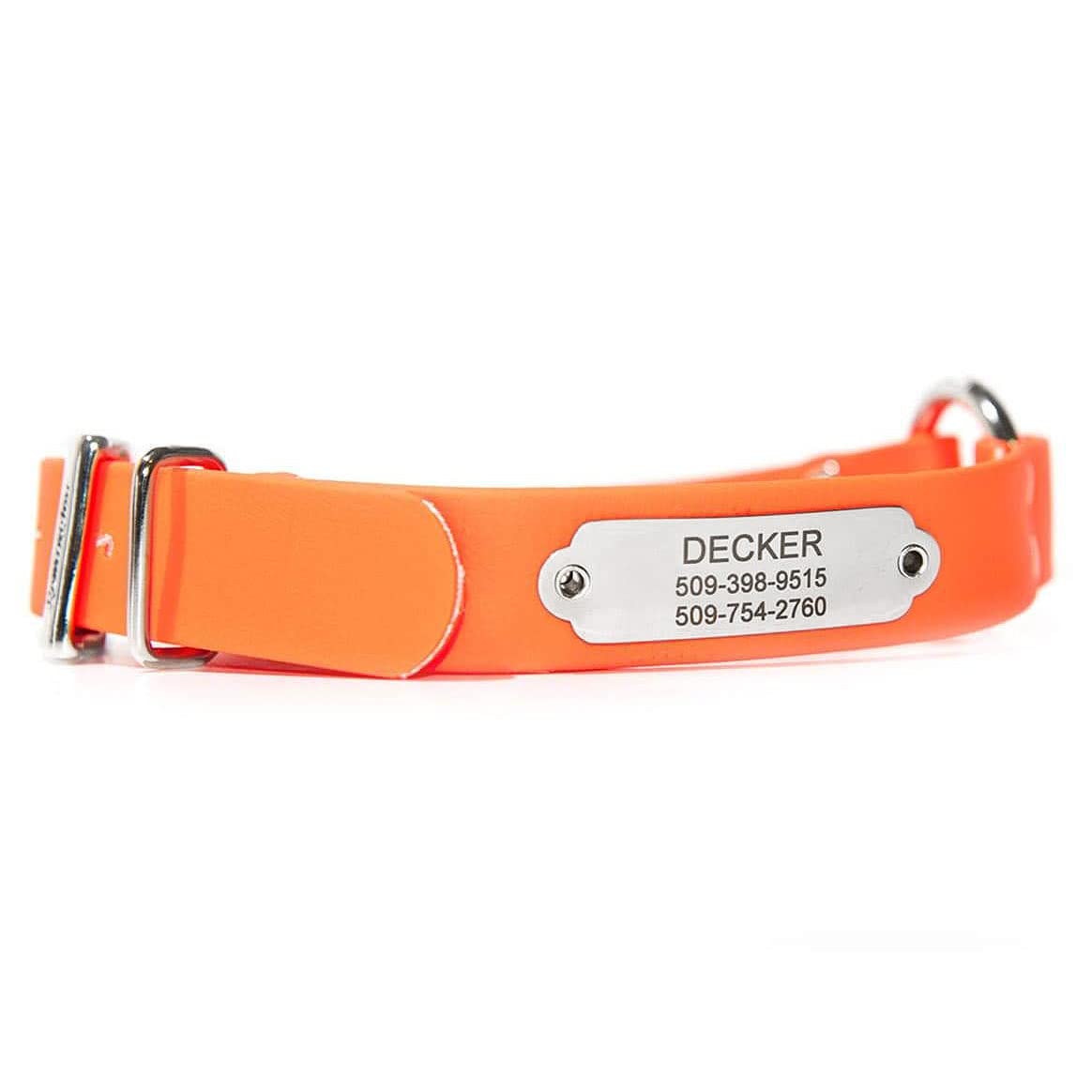 gotags-waterproof-hunting-dog-collar-with-nameplate-biothane-neon image 3