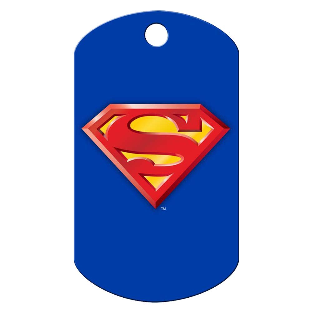 gotags-superman-dog-id-tag-solid-brass-with-uv-cured-finish image 3