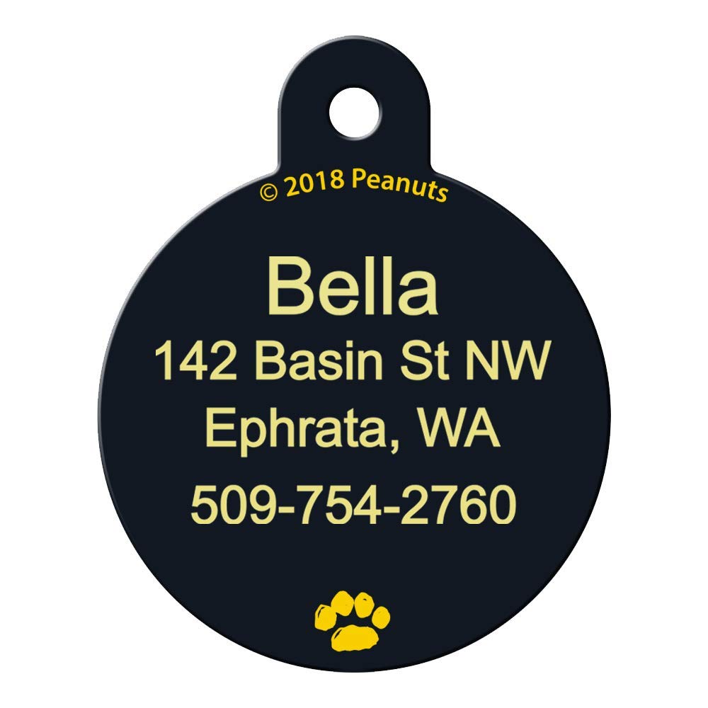 gotags-peanuts-dog-id-tag-officially-themed-charlie-brown-brass-tag-with-uv-cure image 3