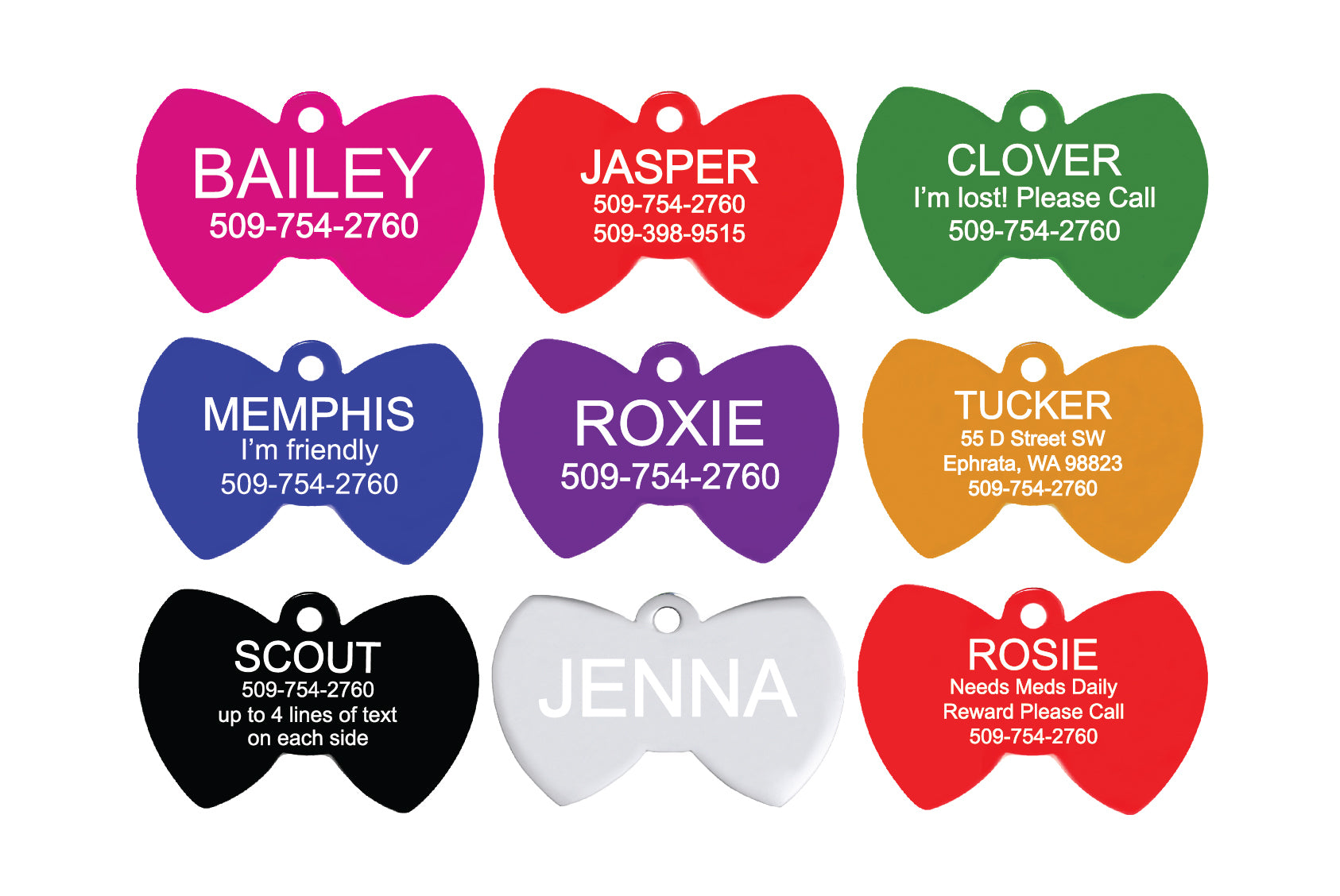 gotags-bow-tie-pet-id-tag-lightweight-aluminum-double-sided-engraving image 7