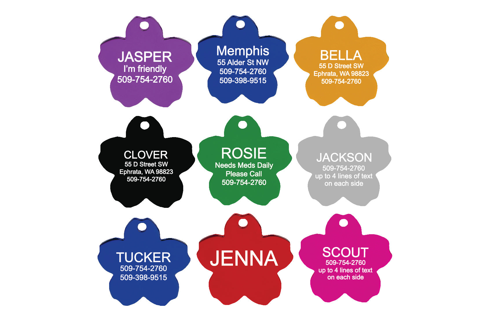 gotags-flower-pet-id-tags-personalized-anodized-aluminum image 8
