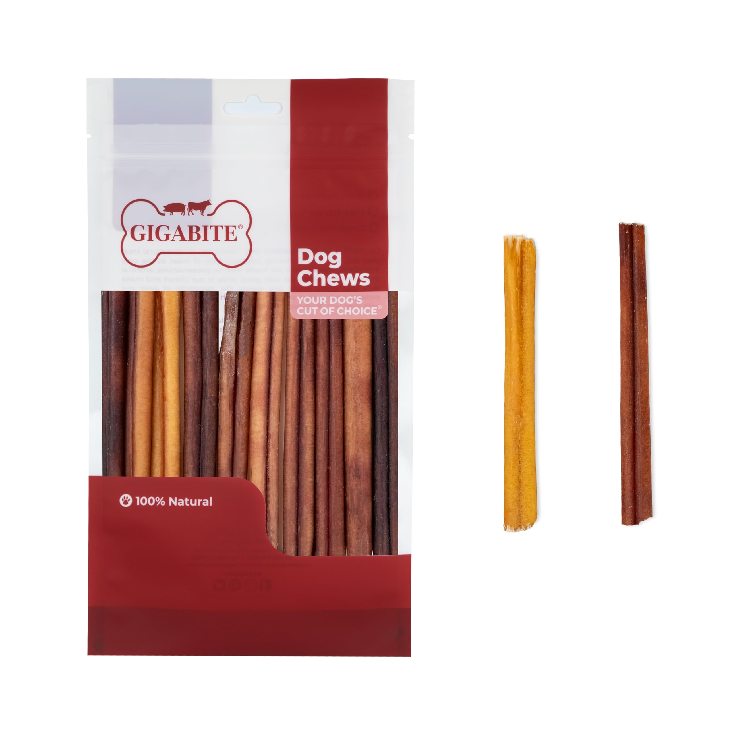 gigabite-bully-sticks-dog-treats-low-odor-grass-fed-6-inch-10-count image 3