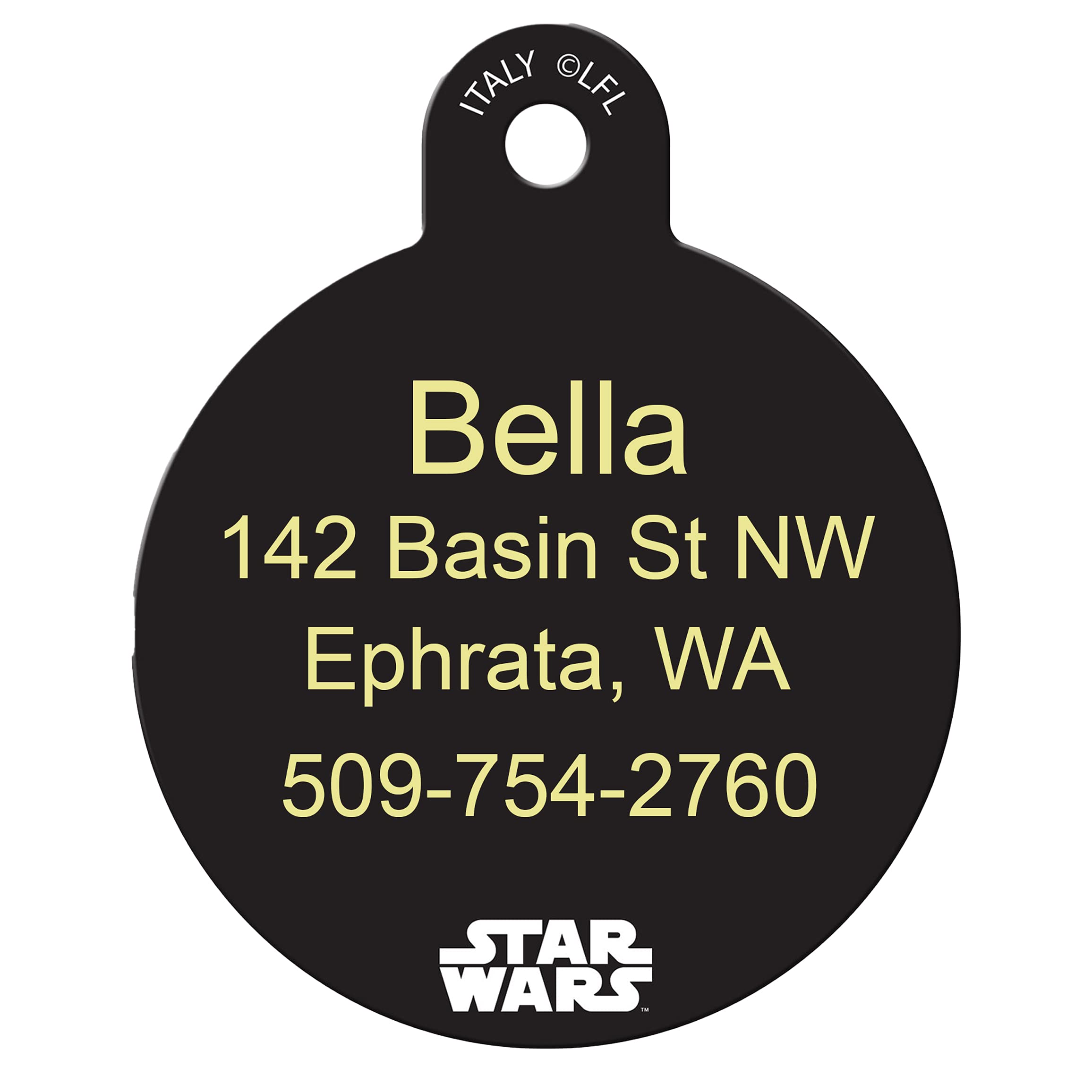 gotags-star-wars-pet-id-tag-brass-uv-cured-paint-laser-engraved-6-designs image 8