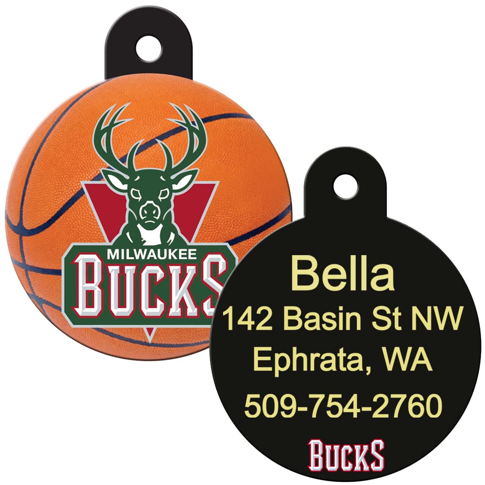 gotags-nba-team-round-dog-id-tag-licensed-brass-personalized image 2