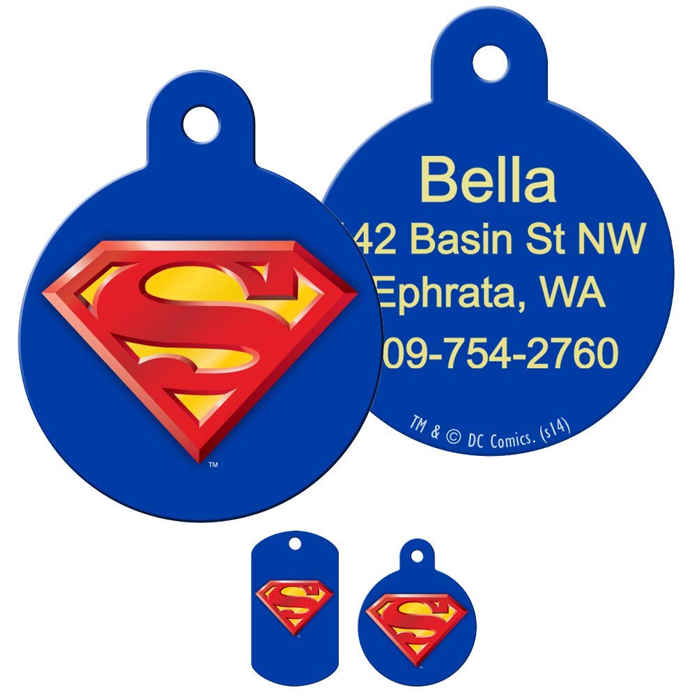 gotags-superman-dog-id-tag-solid-brass-with-uv-cured-finish image 2