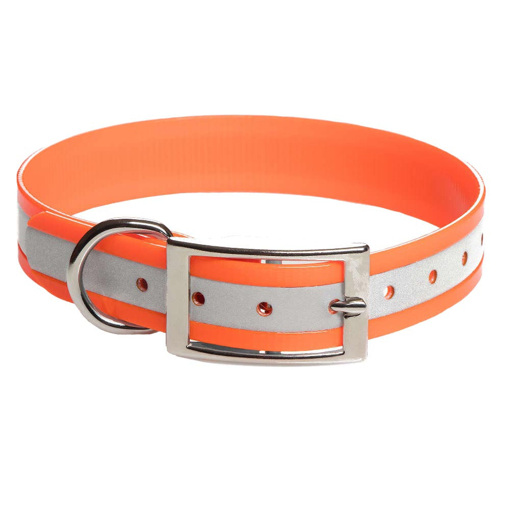 mendota-pet-duraflect-synthetic-collar-orange-1-x-22-high-visibility-reflective- image 1