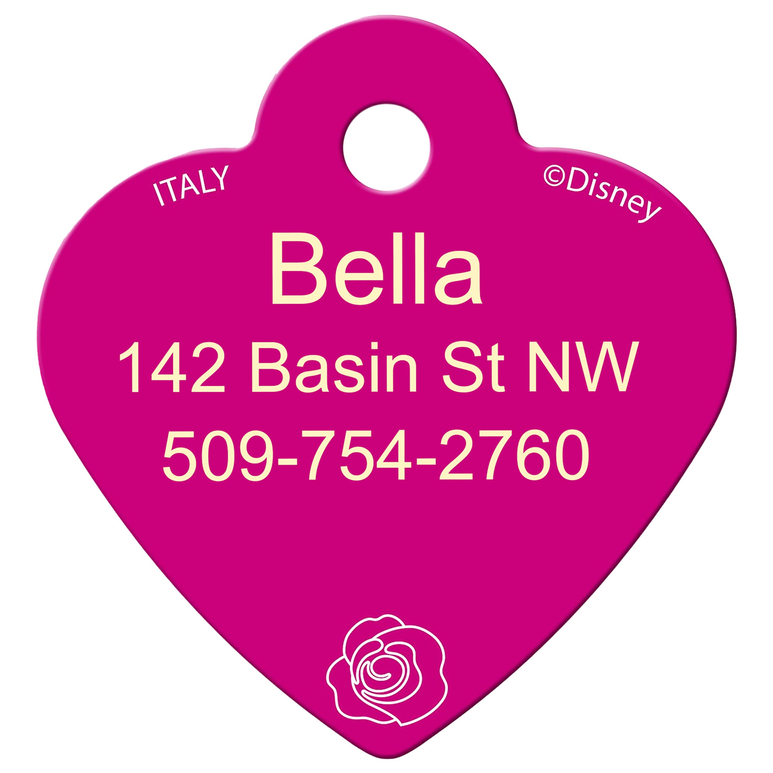 gotags-disney-princess-pet-id-tag-solid-brass-heart-shaped-personalized image 8
